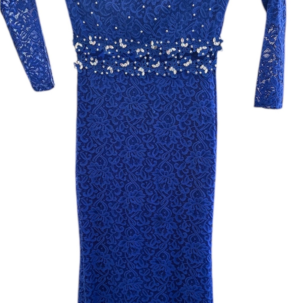 Elegant Blue Lace Dress